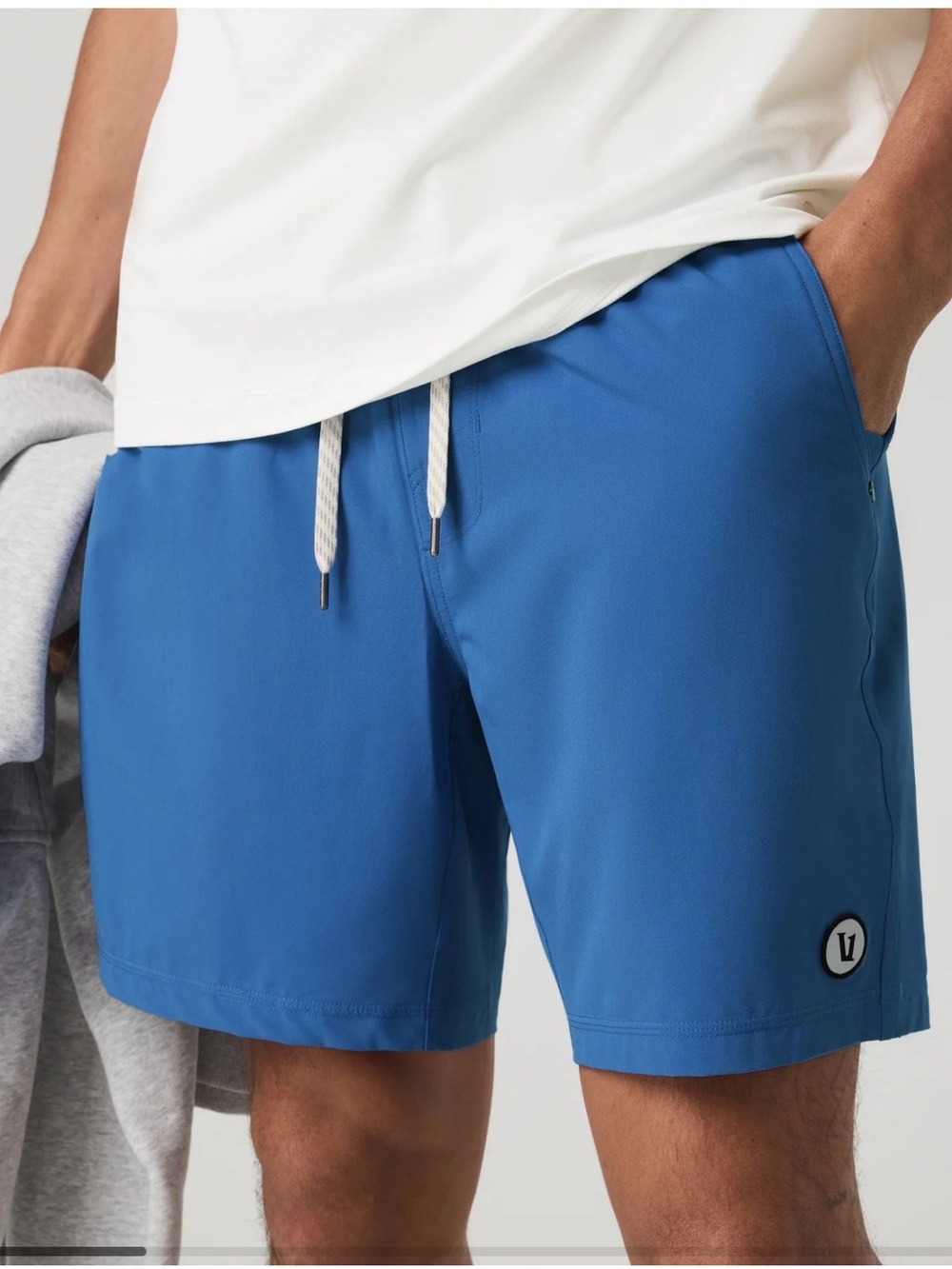 Vuori Kore 7 in lined  Blue Athletic Shorts with Drawcord - Picture 5 of 8